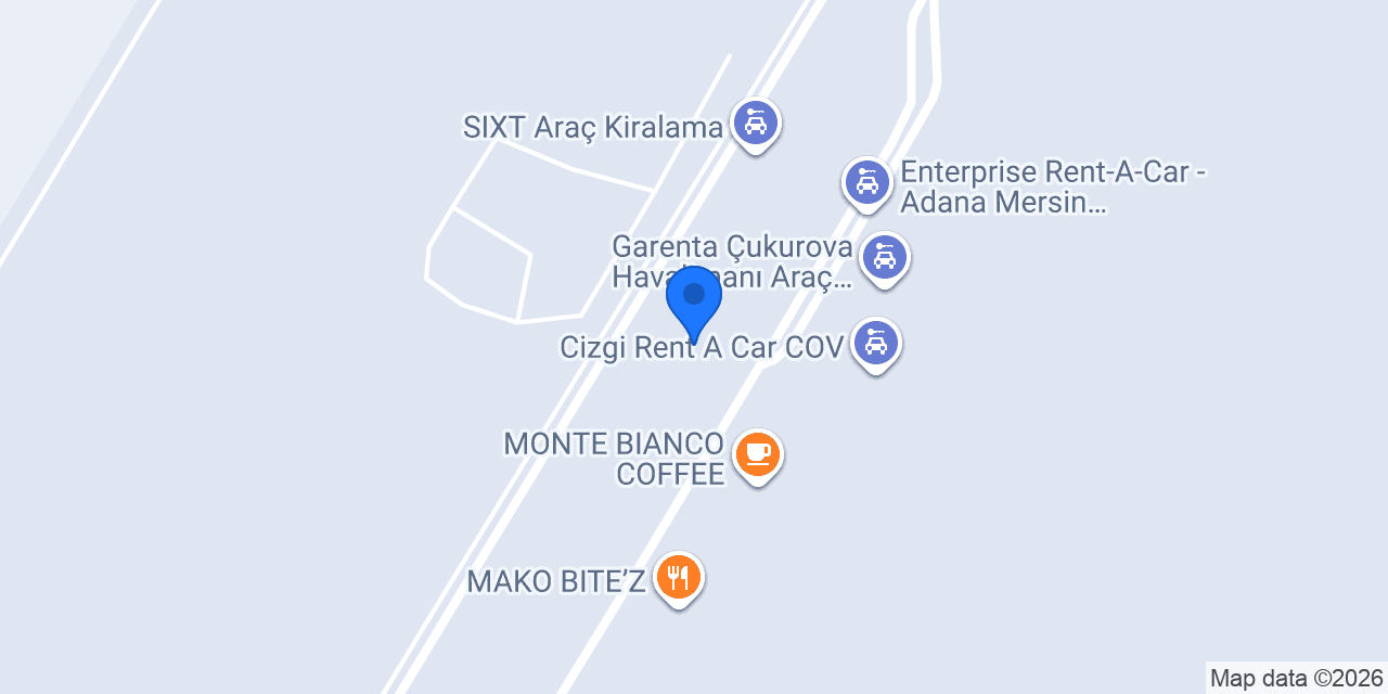 Çukurova Havalimanı Otopark konumu