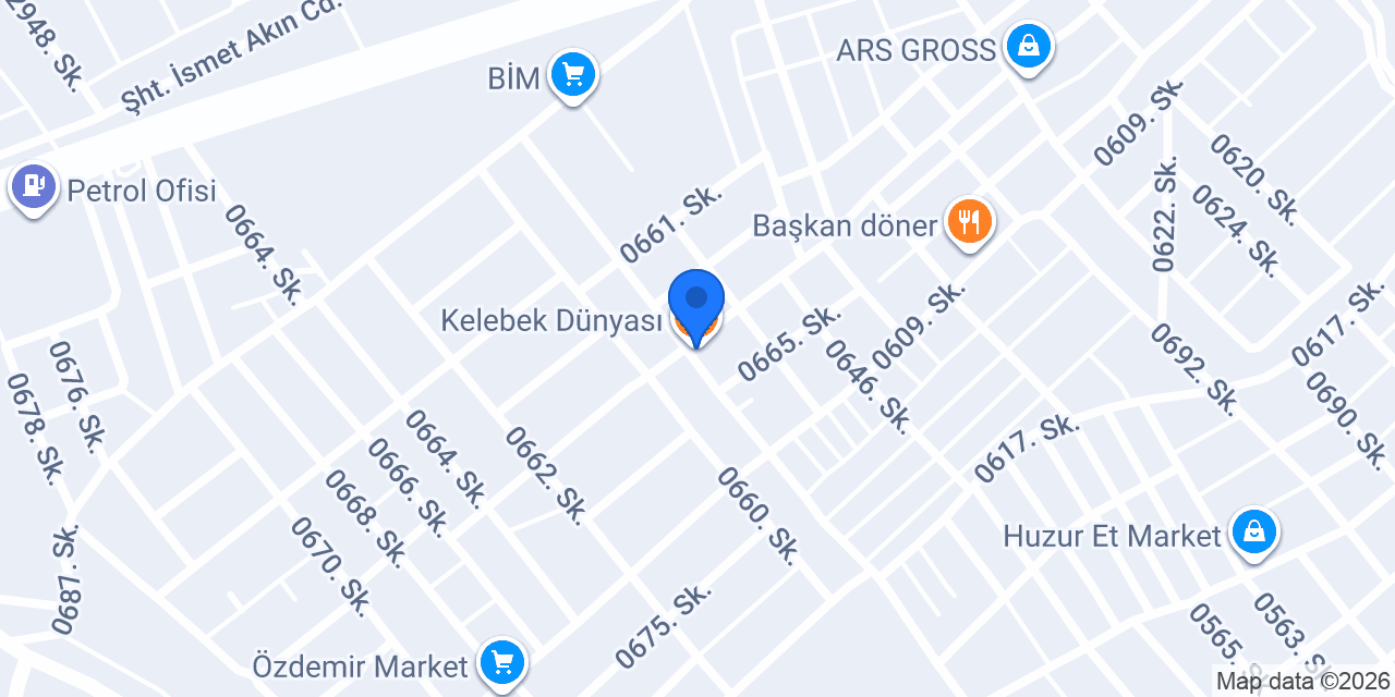 Kelebek Dünyası konumu
