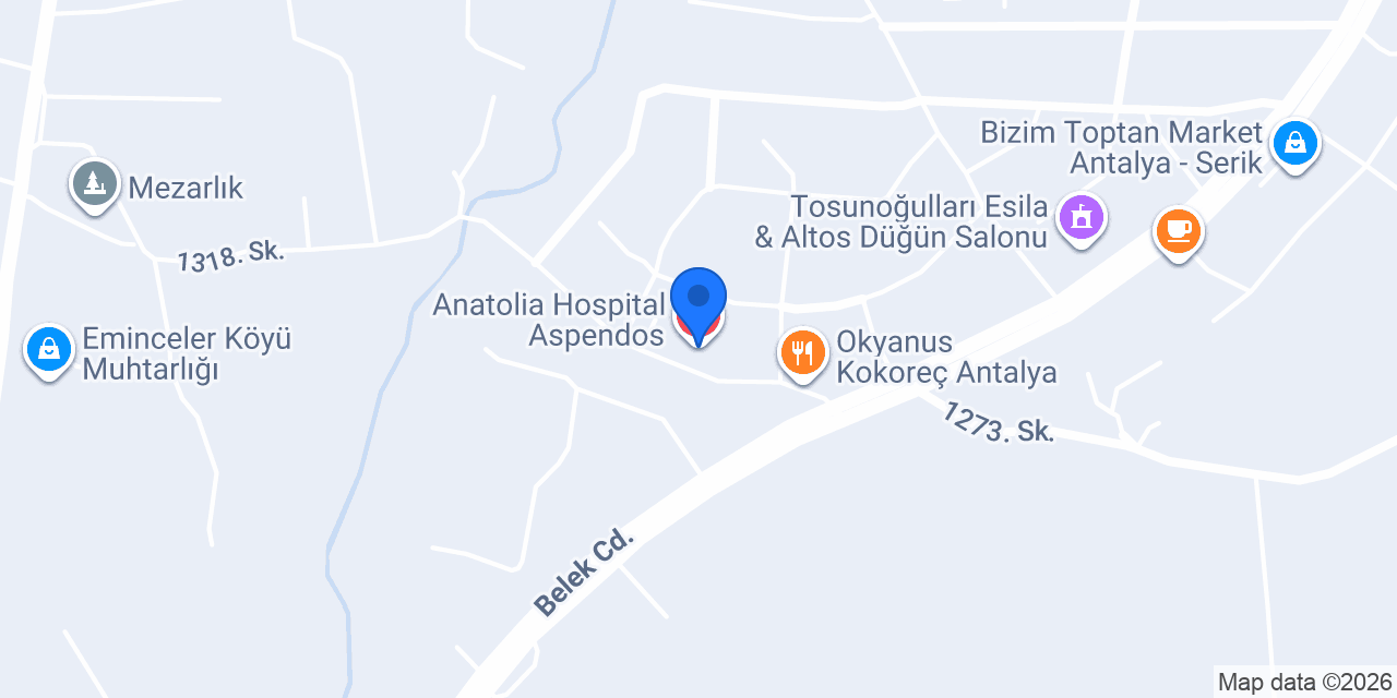 Anatolia Hospital Aspendos konumu