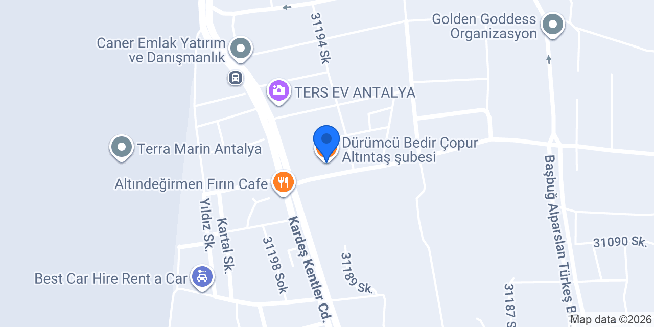 Dürümcü Bedir Çopur Altıntaş şubesi konumu