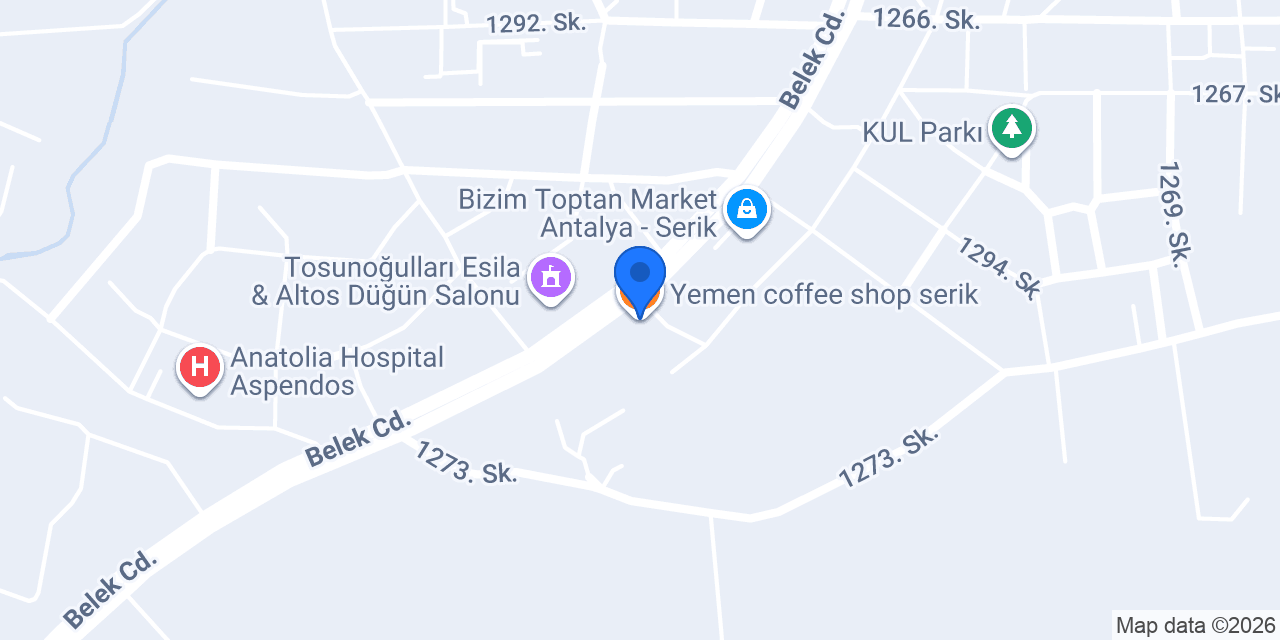 Yemen coffee shop serik konumu