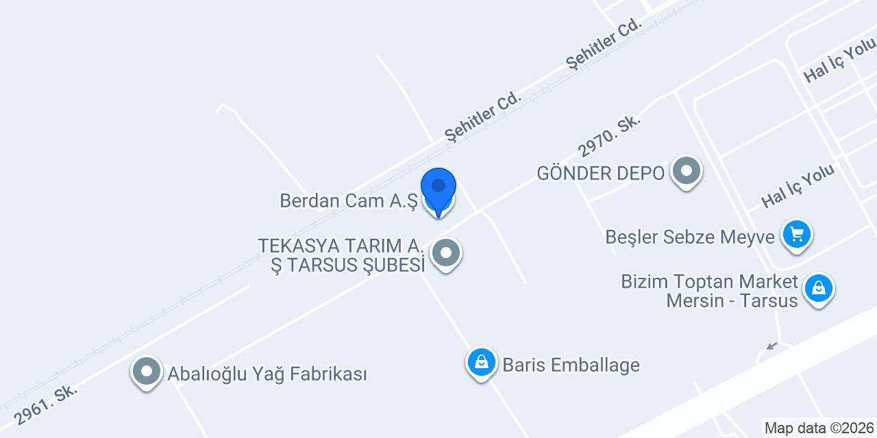 Berdan Cam A.Ş. konumu