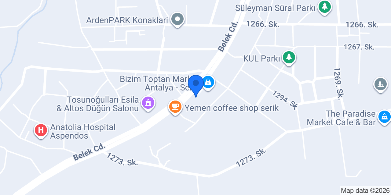 Tahtakale Serik Otogar konumu
