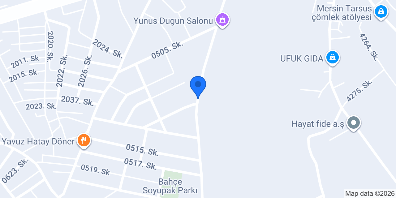 Tarsus Ak mobilya konumu