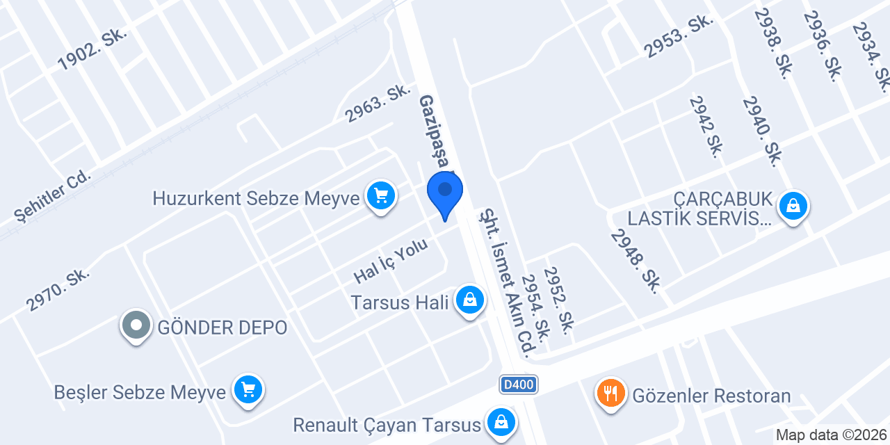 DenizBank Tarsus Hal Şubesi konumu