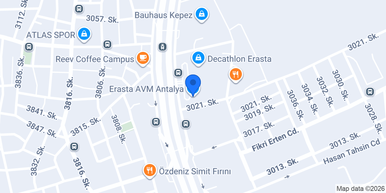 Erasta AVM Antalya konumu