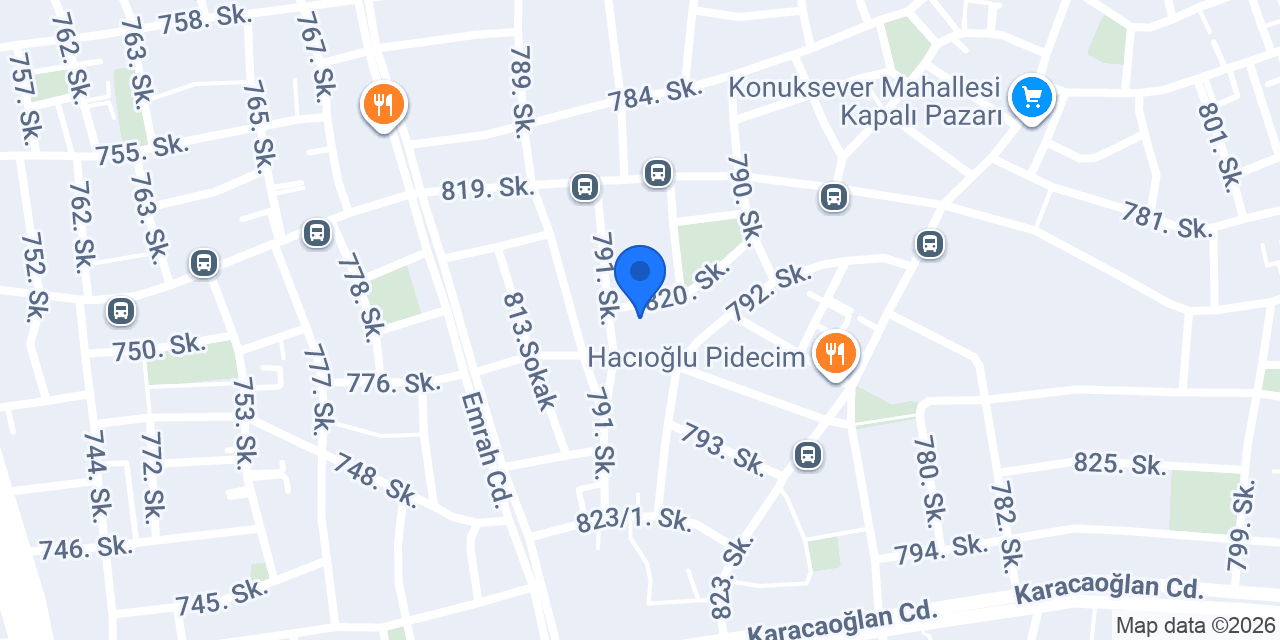 Konuksever Cami konumu
