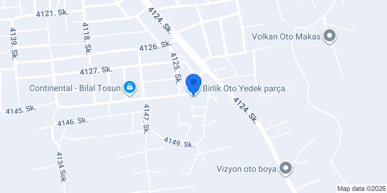 Birlik Oto Yedek parça konumu