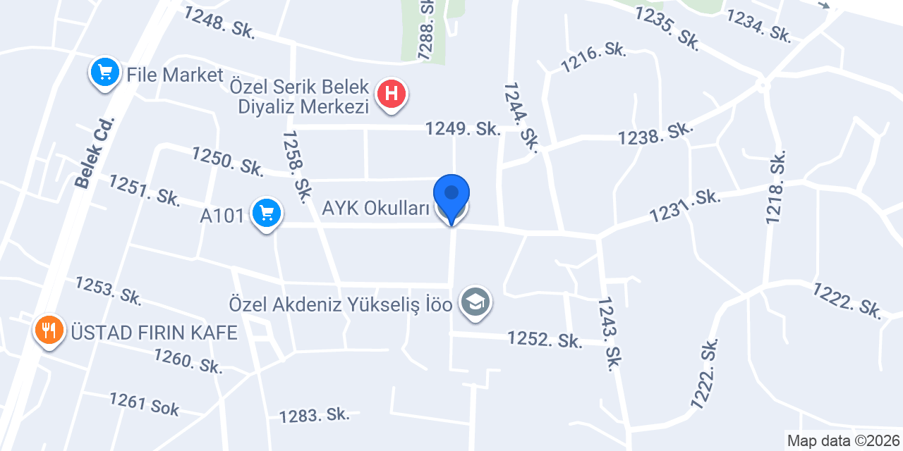 AYK Okulları konumu