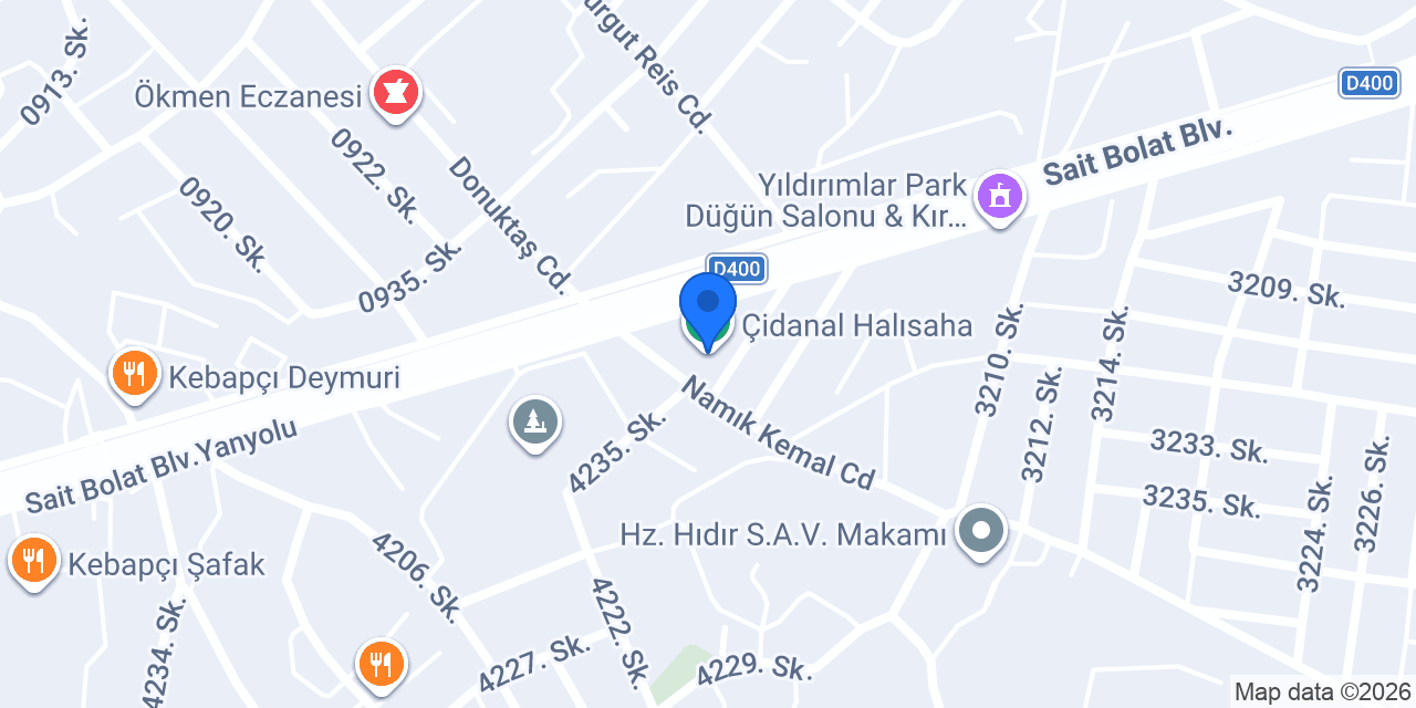 Çidanal Halısaha konumu