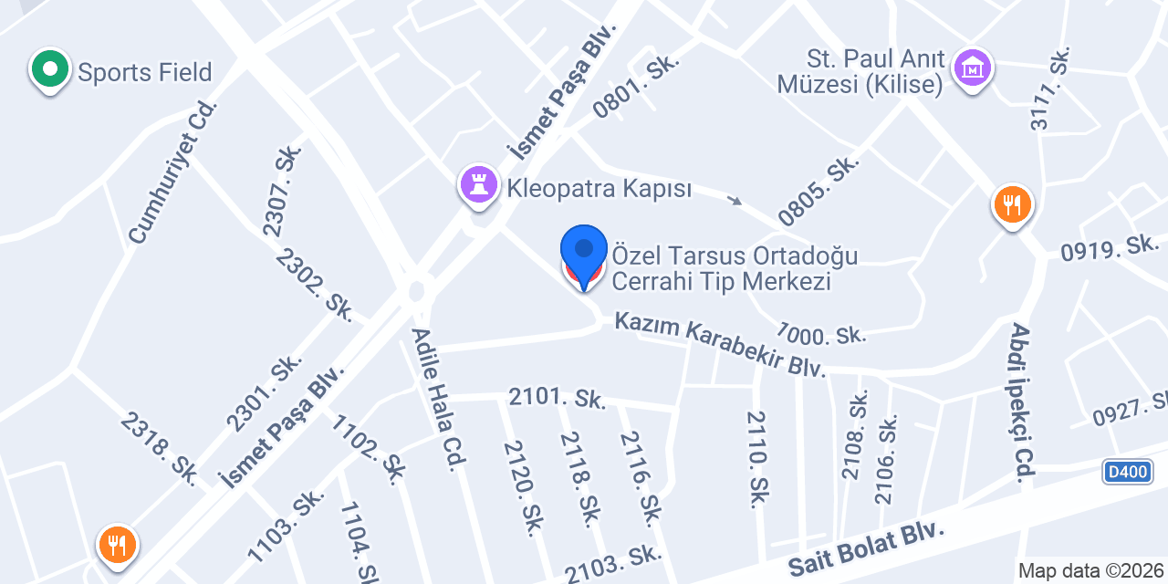Özel Tarsus Ortadoğu Cerrahi Tip Merkezi konumu