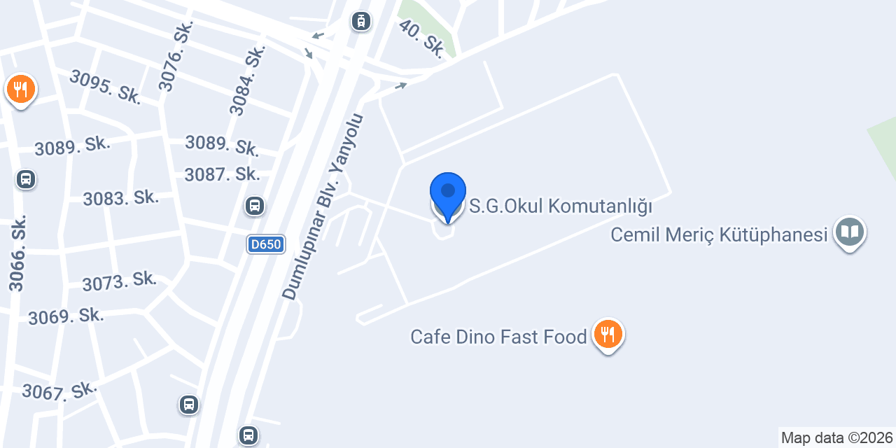 S.G.Okul Komutanlığı konumu