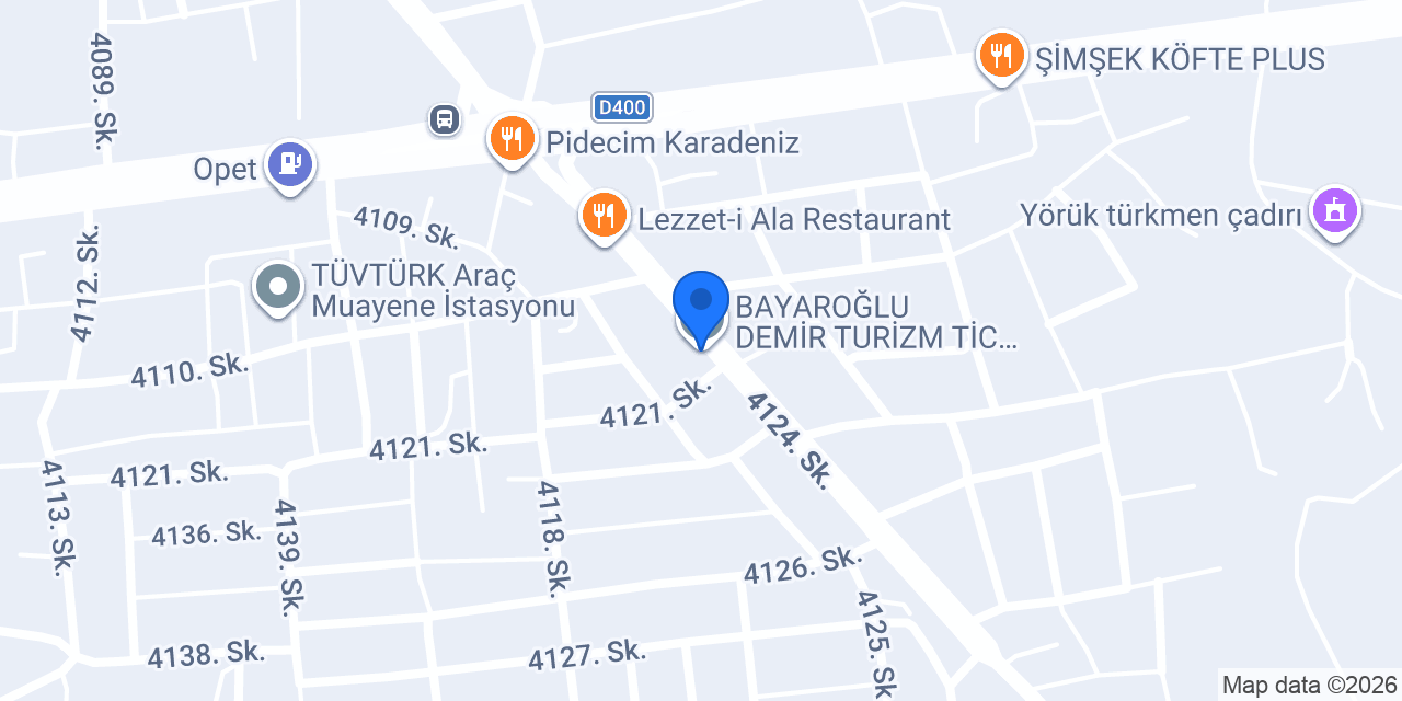 BAYAROĞLU DEMİR TURİZM TİC. VE SAN. LTD ŞTİ konumu