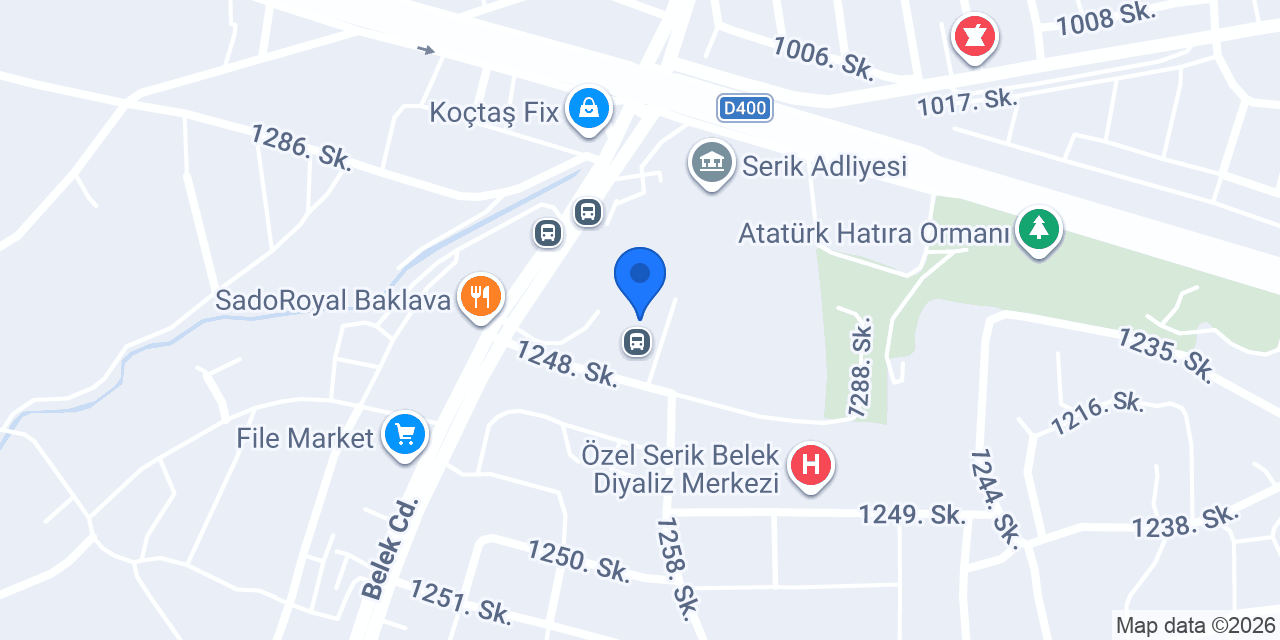 Yalova Seyahat - Serik Şubesi konumu