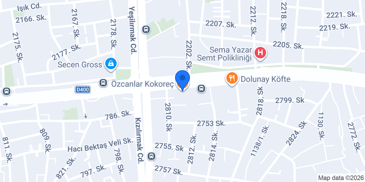 Özcanlar Kokoreç konumu