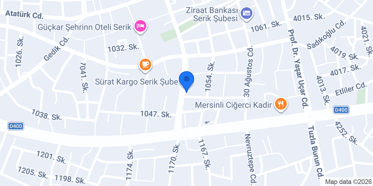 Aras Kargo Serik Şubesi konumu