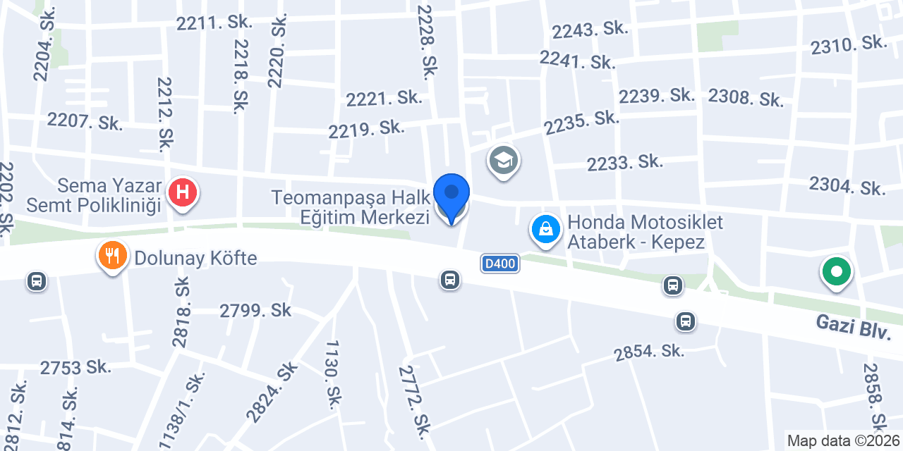 Teomanpaşa Halk Eğitim Merkezi konumu