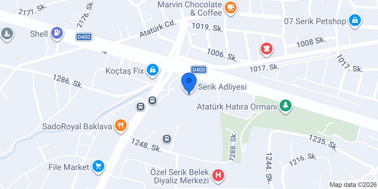 Serik Adliyesi konumu