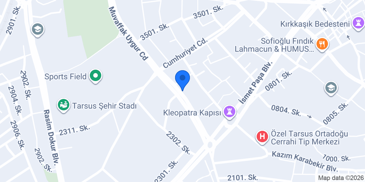 TARSUS Diriliş oto kiralama konumu
