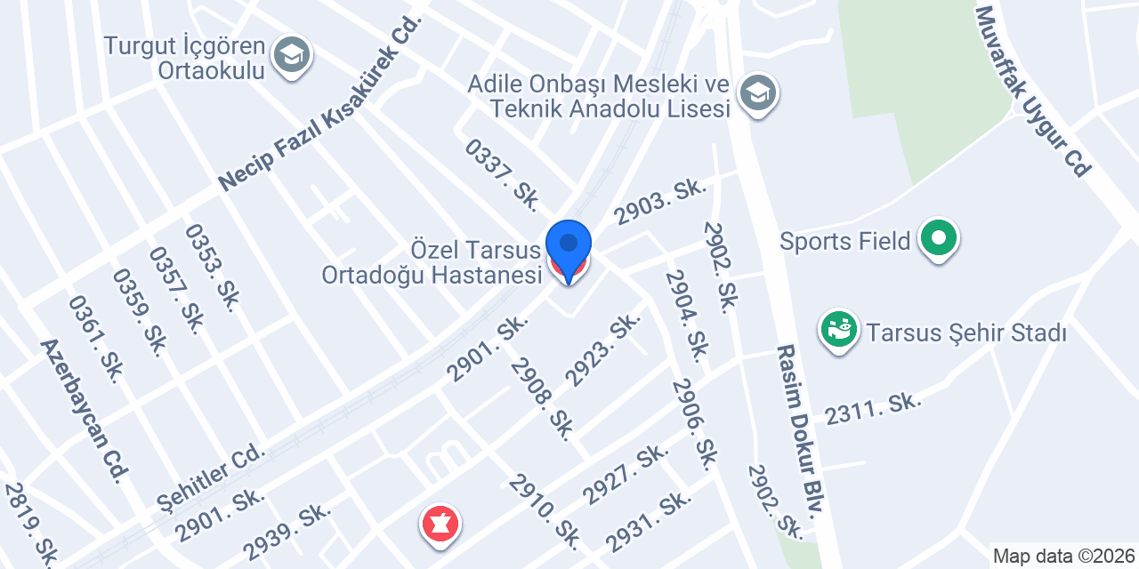 Özel Tarsus Ortadoğu Hastanesi konumu