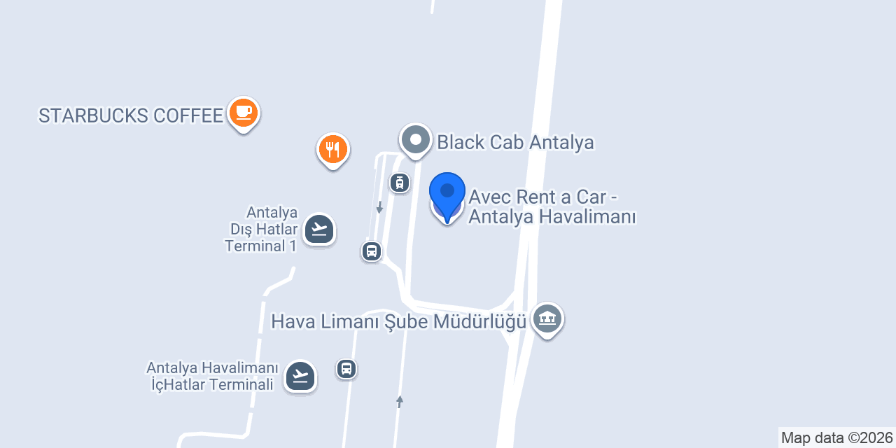 Rent Go Antalya Havalimanı konumu