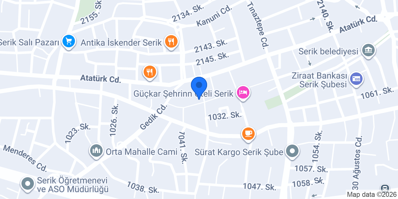 YES KİTAPEVİ SERİK konumu