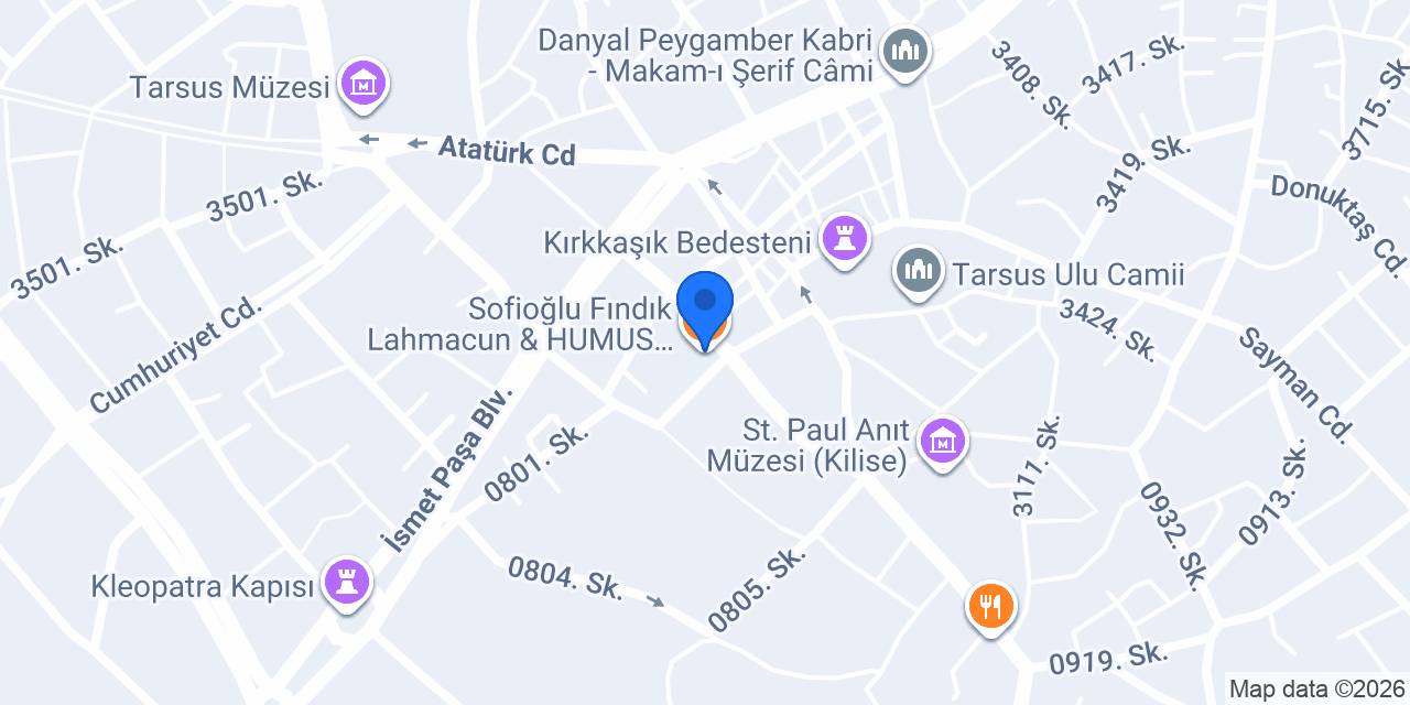 Sofioğlu Fındık Lahmacun & HUMUS TARSUS konumu