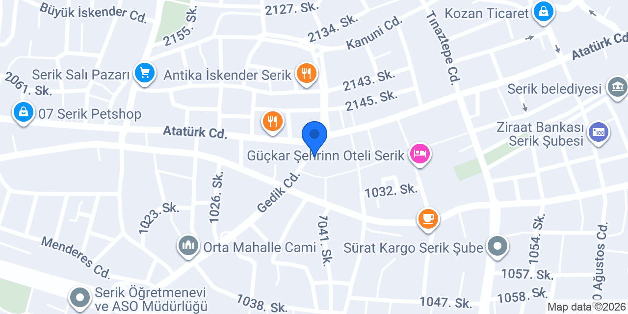 HAKAN USTA BAKLAVALARI SERİK ŞUBESİ konumu