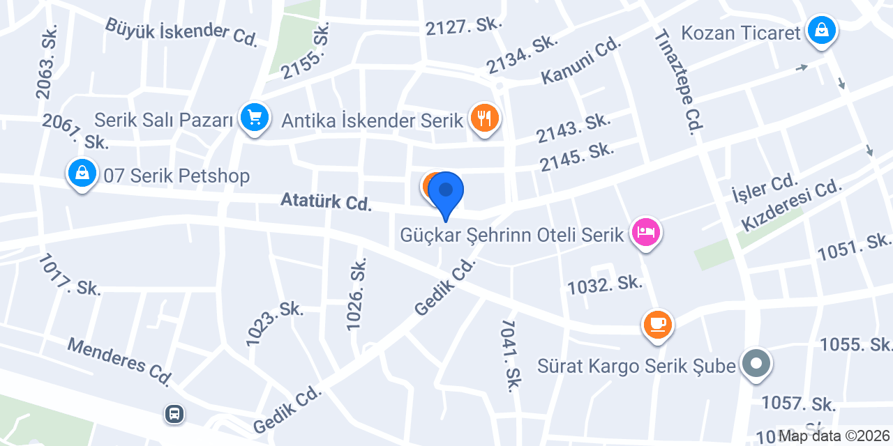 Mercan döner serik konumu