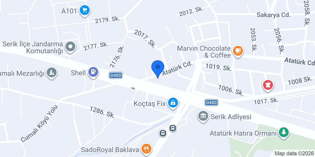 Taşar Otomotiv konumu