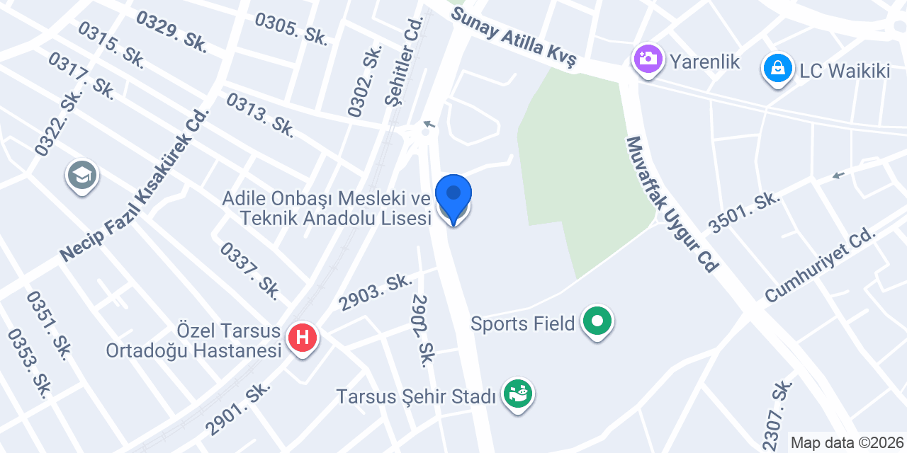 Adile Onbaşı Mesleki ve Teknik Anadolu Lisesi konumu
