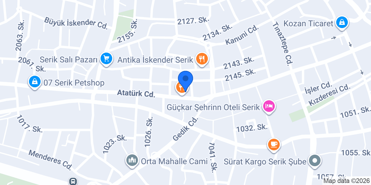 Yataş Bedding I Serik konumu