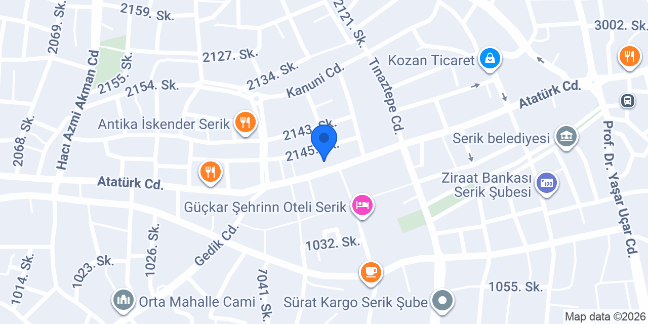 Garanti BBVA Serik Şubesi konumu