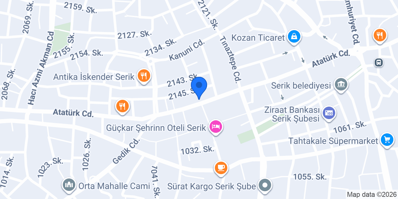 DenizBank Serik Şubesi konumu