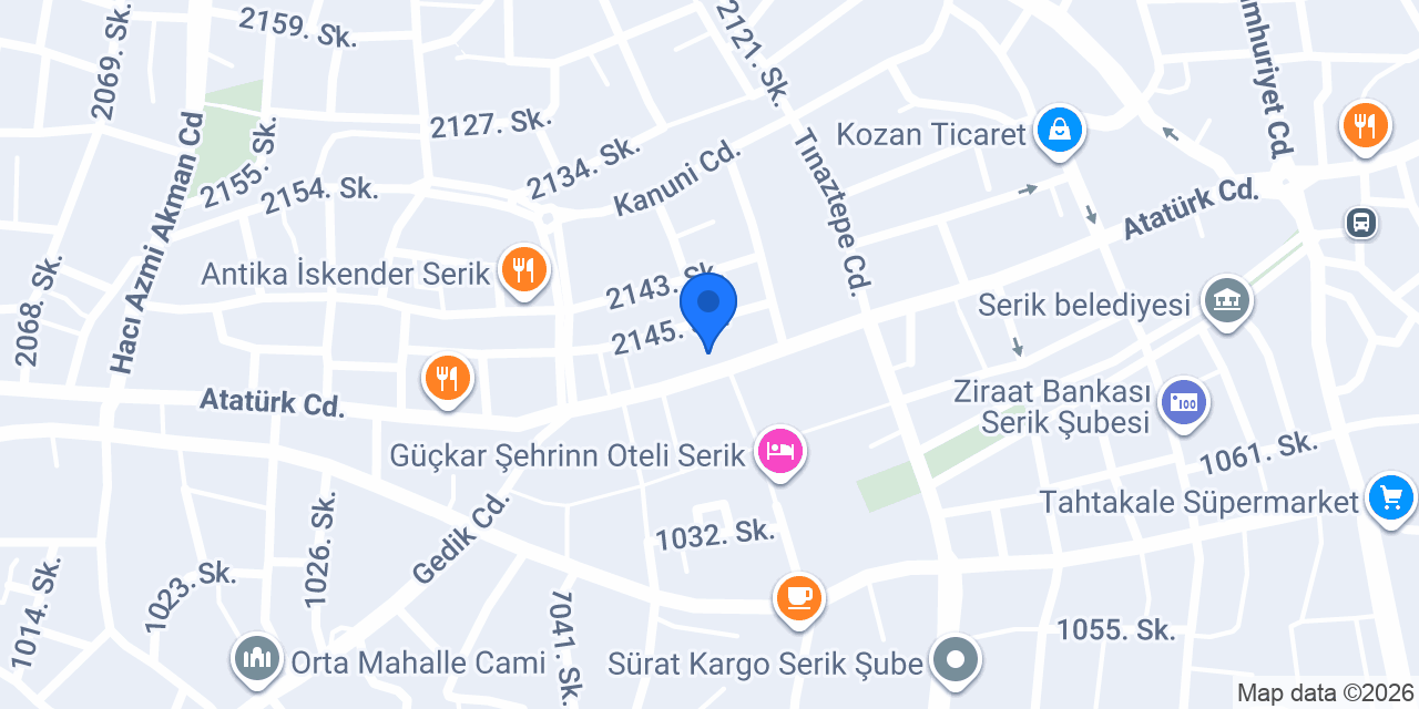 Halkbank Serik Şubesi konumu