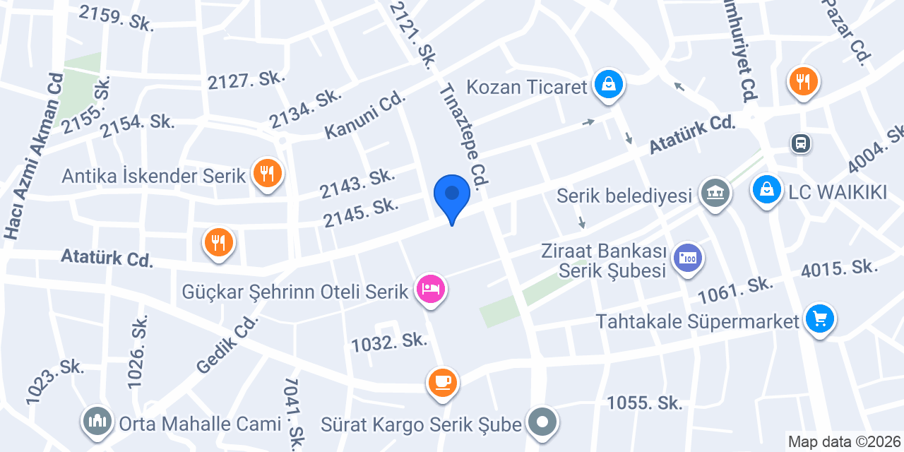 Serik Kemiş Forklift konumu
