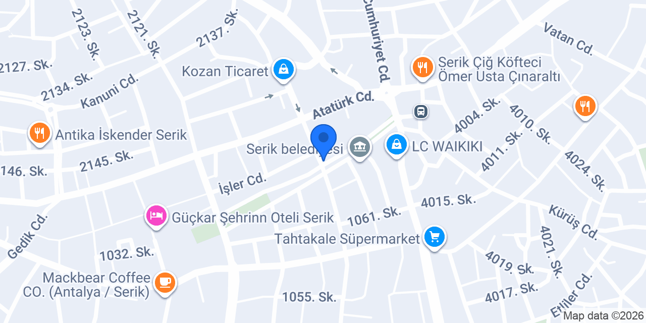 Serik Belek Balık Evi konumu