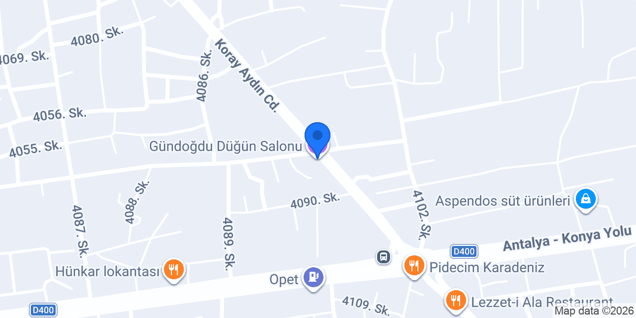 Gündoğdu Düğün Salonu konumu
