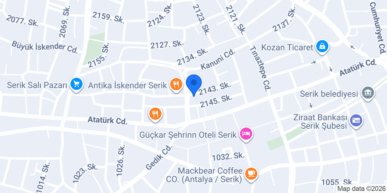 Özel Serik Radar Sürücü Kursu konumu