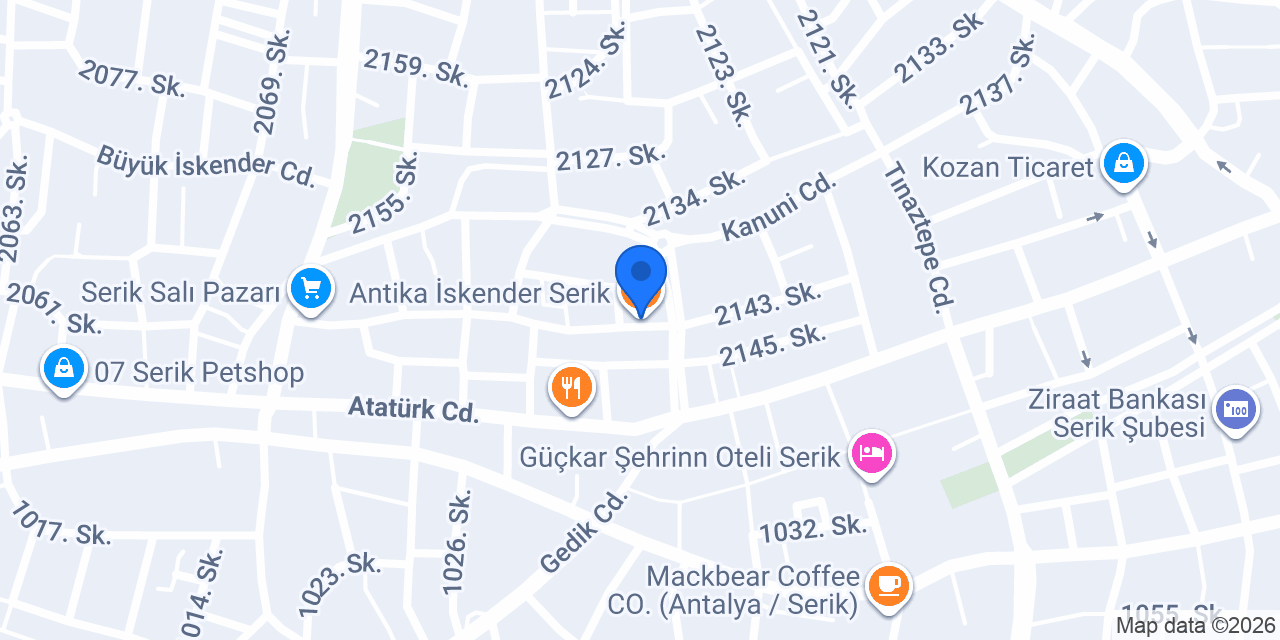Antika İskender Serik konumu