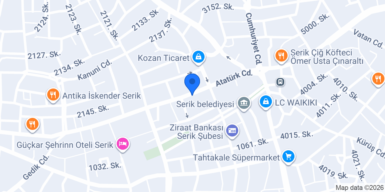 Serik Kitap Evi konumu