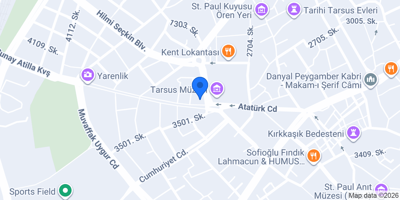 Tarsus Ehliyet Kursu konumu
