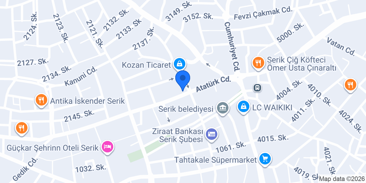 Yalçın Optik konumu