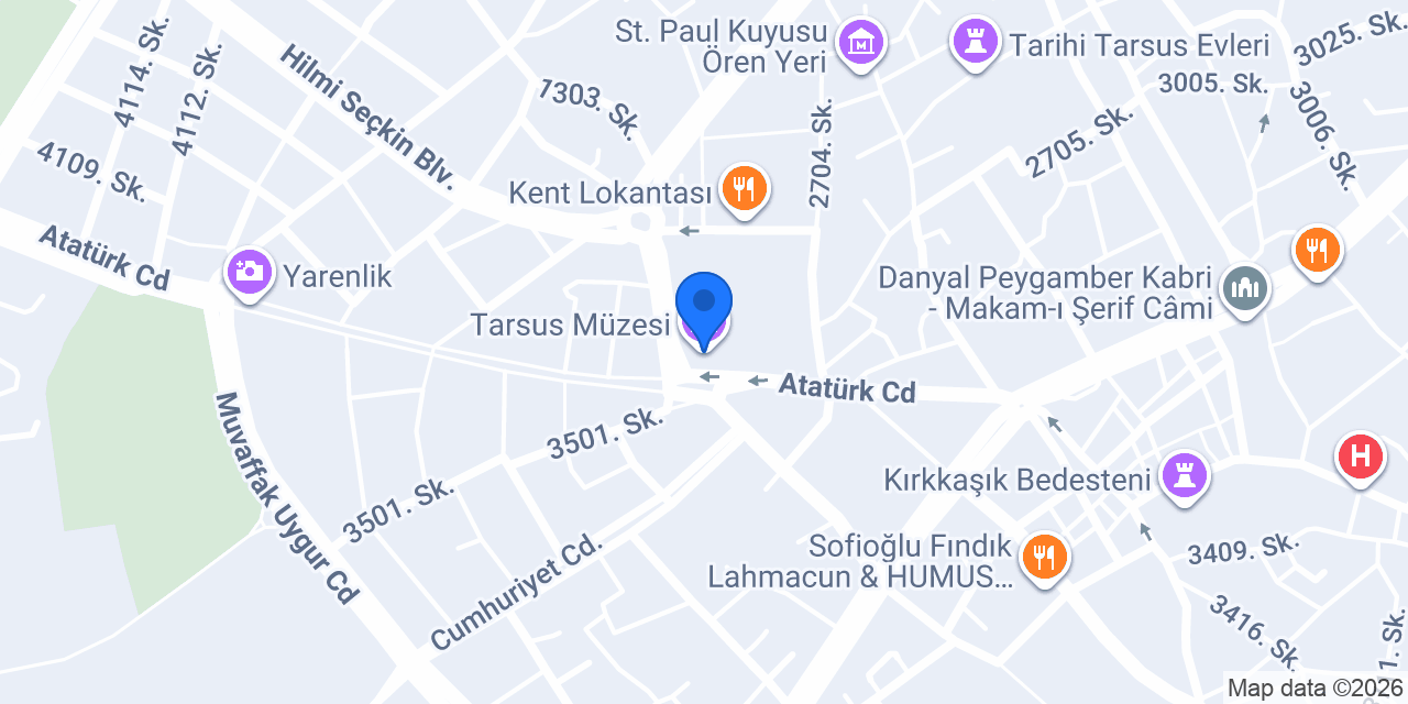 Tarsus Müzesi konumu