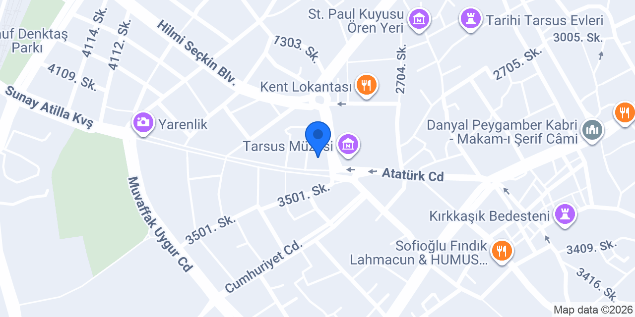 Tarsus Psikoteknik Merkezi konumu