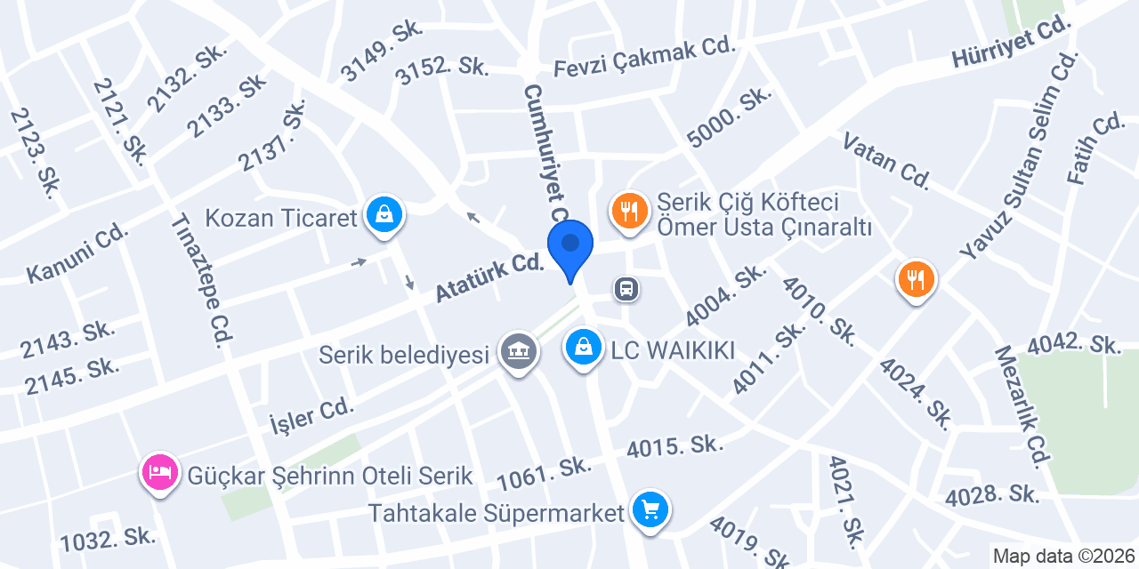 Serik Çınaraltı Taksi Durağı konumu