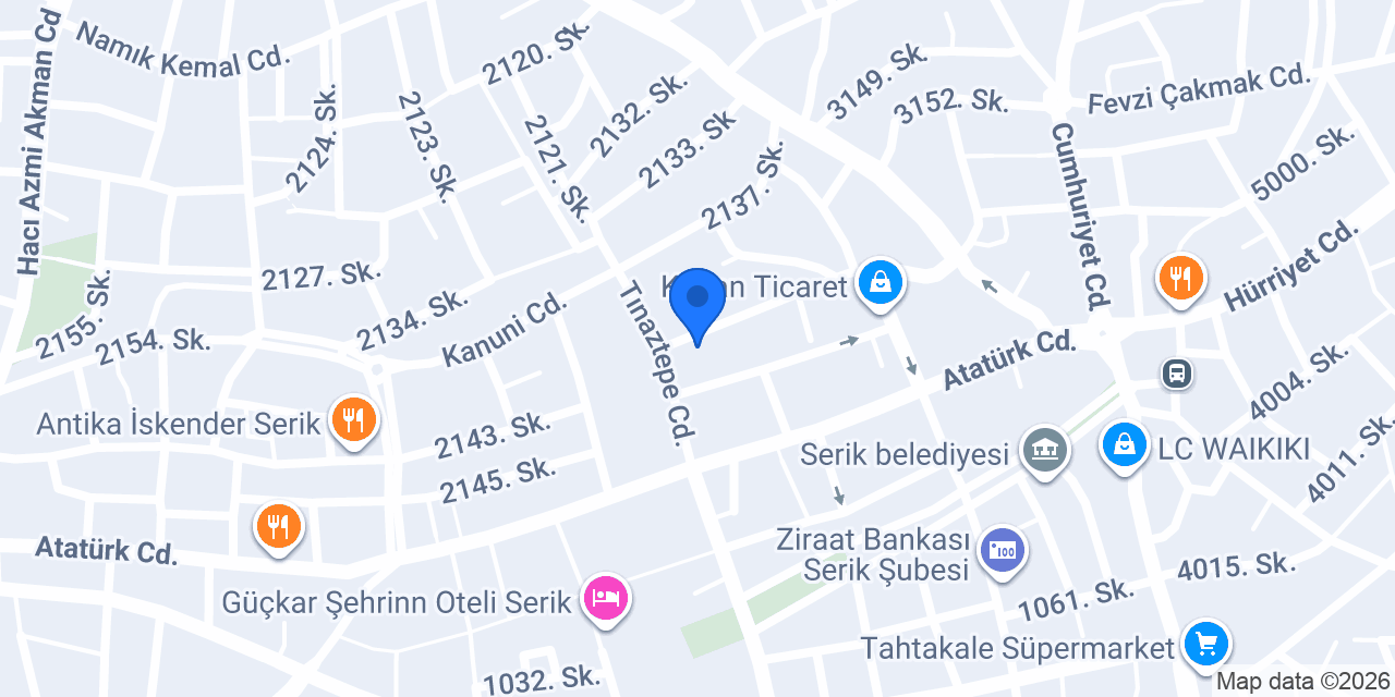 Pizzaria Evim konumu