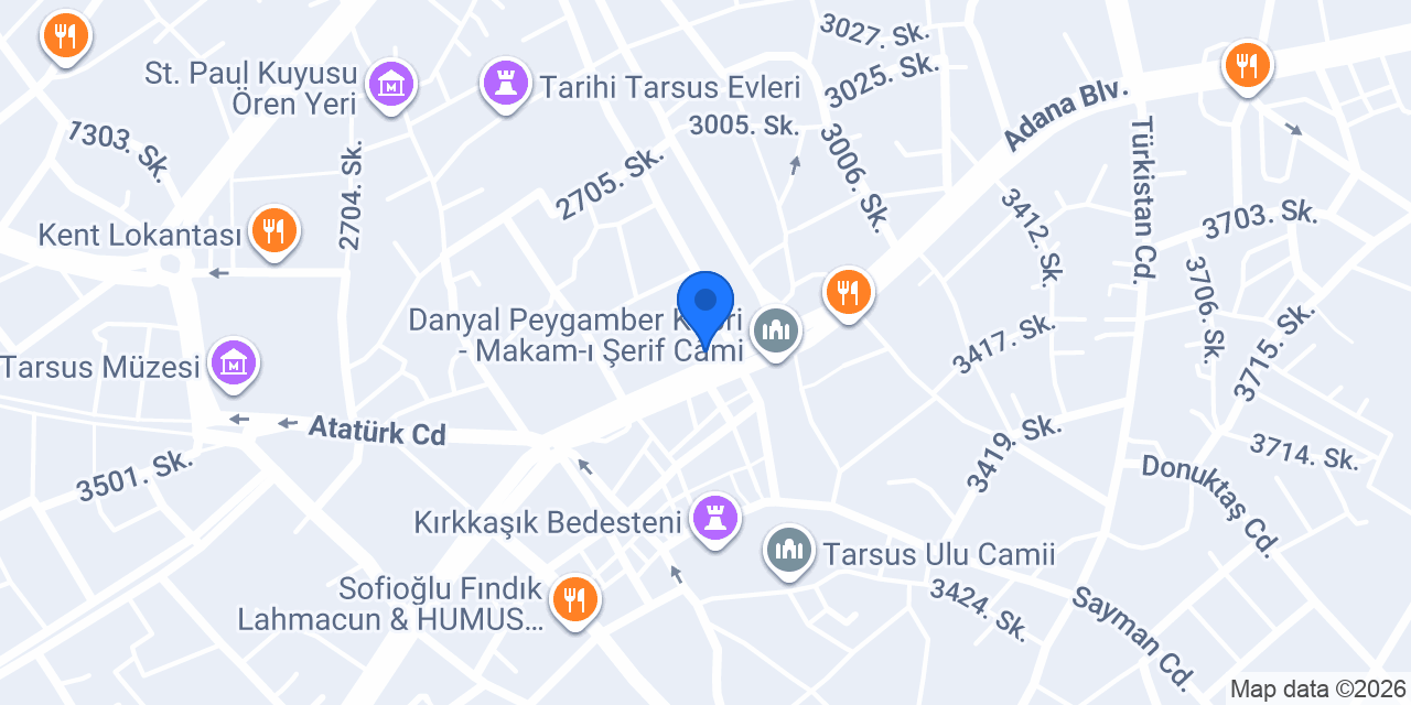 Vakıf Katılım Tarsus Şubesi konumu