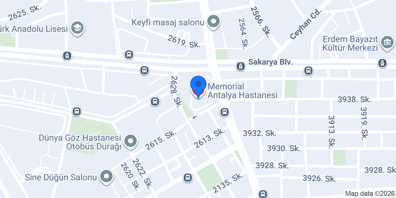 Memorial Antalya Hastanesi konumu