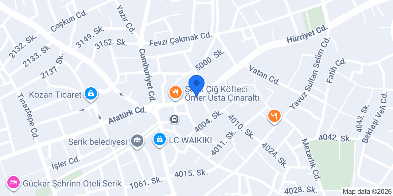 TEB Serik Şubesi konumu